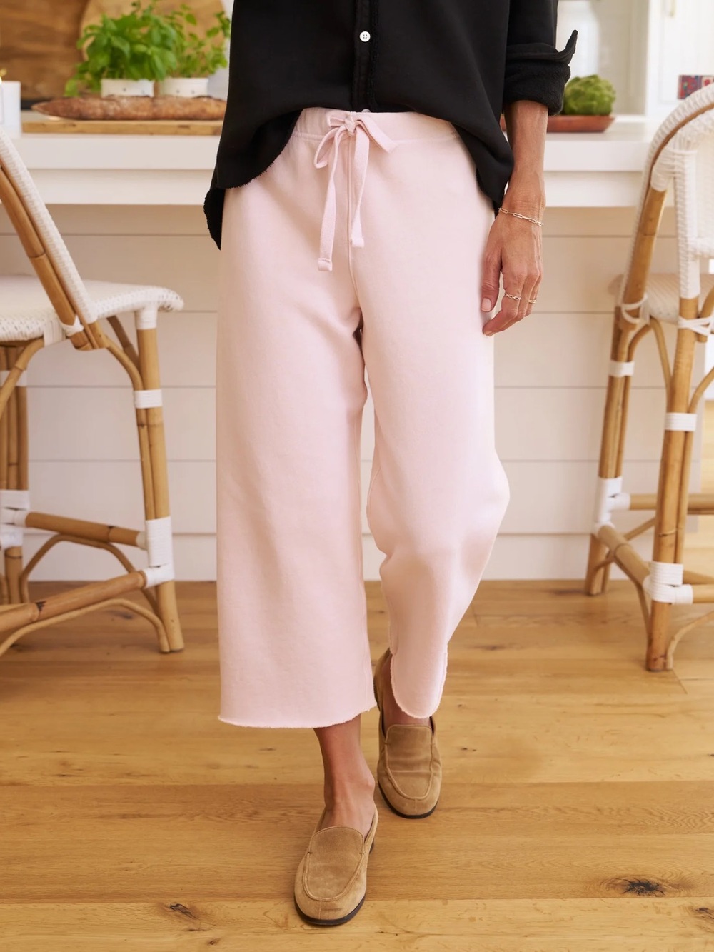 Frank & Eileen Catherine Triple Fleece Wide Leg Sweatpants Blush Pink Small